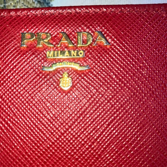 Prada Red Saffiano Leather Wallet - Picture 11 of 13